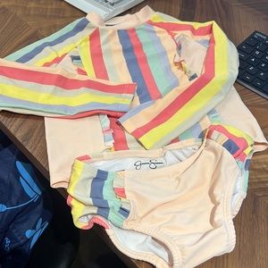 NEW Jessica Simpson rash guard set, size 4T